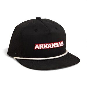 Arkansas Razorbacks ARKANSAS White 3D Perforated Rope Hat- Black/ White